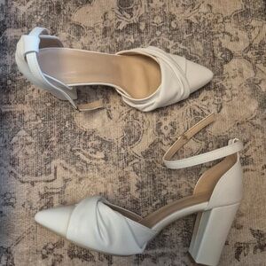 White Barn Elegant White Block Heels